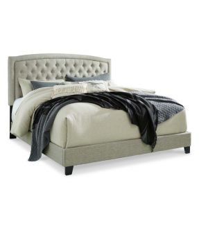 Polyester King Upholstered Bed with Roll Slats - Hamley